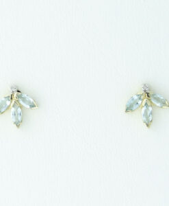 9ct Gold Blue Topaz and Diamond Earrings