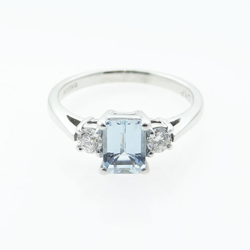 White gold and hot sale aquamarine ring