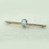 Antique 9ct Rose Gold Blue Topaz Bar Brooch c1915