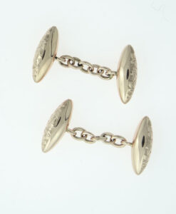 Antique 9ct Rose Gold Engraved Cufflinks