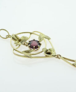Antique 9ct Gold Almandene Garnet Pendant