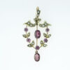 Antique 9ct Gold Almandene Garnet and Pearl Pendant
