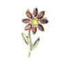 9ct Gold Citrine and Garnet Flower Brooch