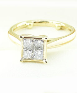 18ct Gold Diamond Four Stone Cluster Ring 1.00ct