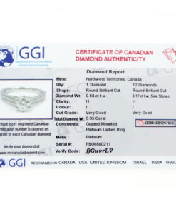 PLATINUM BRILLIANT CUT 0.65ct 88 FACET DIAMOND RING