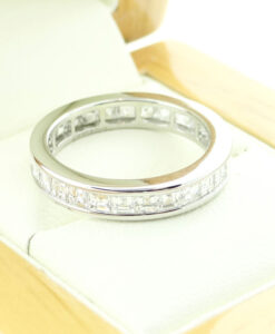 Platinum 2.20ct Asscher Diamond Full Eternity Ring