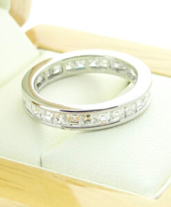 Platinum 2.20ct Asscher Diamond Full Eternity Ring