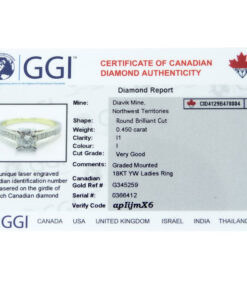 18ct Gold Canadian Ice Diamond Solitaire Ring