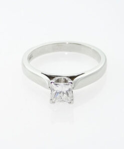 Platinum Diamond Princess Cut .52ct Solitaire Ring