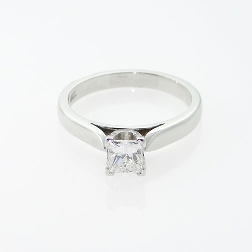 Platinum Diamond Princess Cut .52ct Solitaire Ring