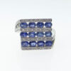 9ct White Gold Diamond and Sapphire Statement Ring