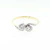 Vintage 18ct Gold 1.00ct Two Stone Diamond Ring