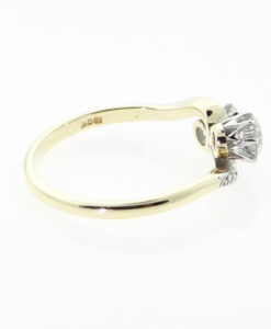 Vintage 18ct Gold 1.00ct Two Stone Diamond Ring