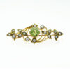 Antique 15ct Gold Peridot & Pearl Brooch c1900