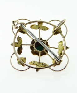 Antique 9ct Rose Gold Turquoise and Pearl Brooch or Pendant c1900