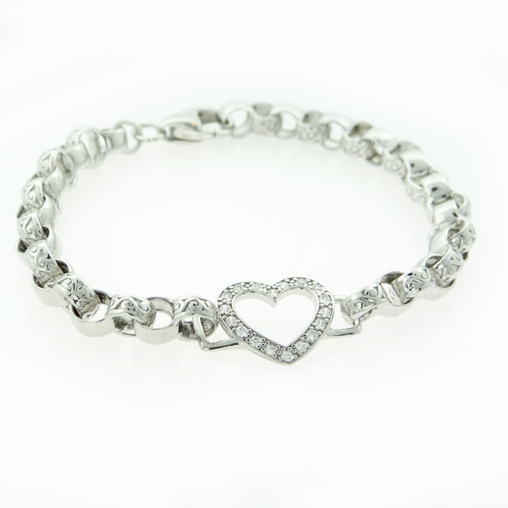 Sterling Silver Chunky Rolo Belcher Bracelet - 925 Silver - Large | Fox  Jewellery