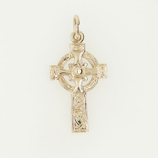 9ct Gold Engraved Celtic Cross