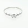 18ct White Gold Princess Cut Solitaire with Diamond Shoulders