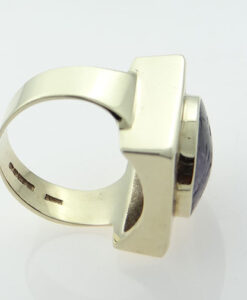 Vintage 9ct Gold Blue John Stone Statement Signet Ring