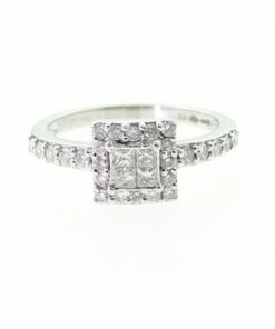 Platinum Diamond Cluster Ring Half Carat