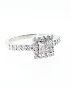 Platinum Diamond Cluster Ring Half Carat