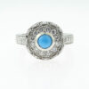 14ct White Gold Diamond and Turquoise Cluster Ring