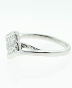 18ct White Gold Princess Cut Four Stone Ring
