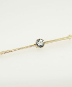 Antique 15ct Gold 0.75 carat Aquamarine Bar Brooch