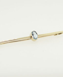 15ct Gold 0.40 carat Aquamarine Bar Brooch