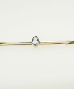 15ct Gold 0.40 carat Aquamarine Bar Brooch