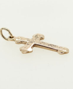 Vintage 9ct Solid Gold Engraved Cross