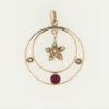 Antique 9ct Gold Almandine Garnet and Pearl Pendant c1900