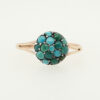 Antique 9ct Rose Gold Turquoise Cluster Ring