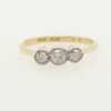 Vintage 18 carat Gold Three Stone Diamond Ring c1960