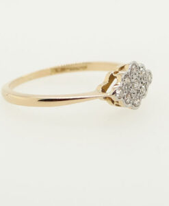 Vintage 18ct Gold & Platinum Diamond Cluster Ring