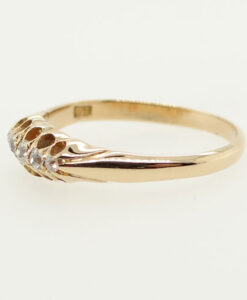 Antique 18ct Gold Five Stone Diamond Gypsy Ring