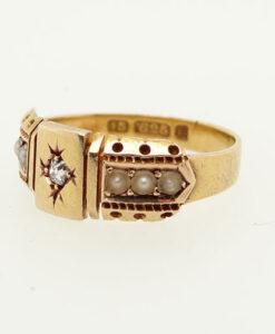 Victorian Diamond and Pearl Ring