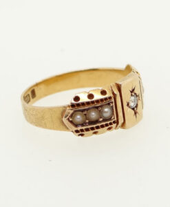 Victorian Diamond and Pearl Ring
