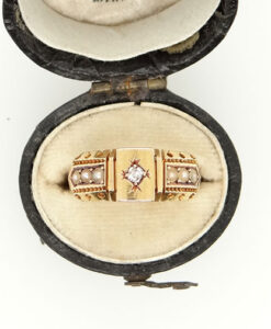 Victorian Diamond and Pearl Ring