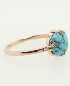Antique 9ct Rose Gold Turquoise Ring c1900
