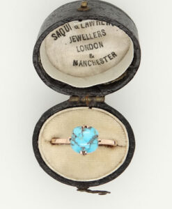 Antique 9ct Rose Gold Turquoise Ring c1900