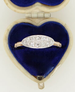 Vintage Gold and Platinum Diamond Cluster Ring
