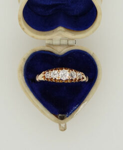 Antique 18ct Gold Five Stone Diamond Gypsy Ring Dated 1899