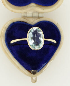 15ct Gold 1.50 carat Aquamarine Antique Conversion Ring