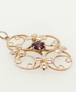 Antique Amethyst 9ct Rose Gold Pendant