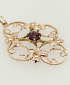 Antique Amethyst 9ct Rose Gold Pendant