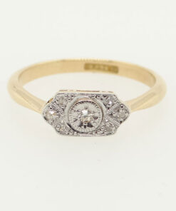 Vintage 18ct Gold and Platinum Diamond Ring c1940