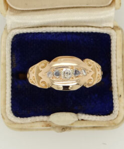 Antique 18ct Gold Diamond Gypsy Ring Hallmarked 1905