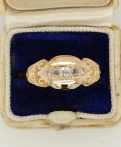 Antique 18ct Gold Diamond Gypsy Ring Hallmarked 1905