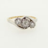 Vintage 18ct Gold Three Stone Diamond Ring c1920